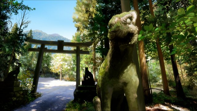 Red torii gate on the trail